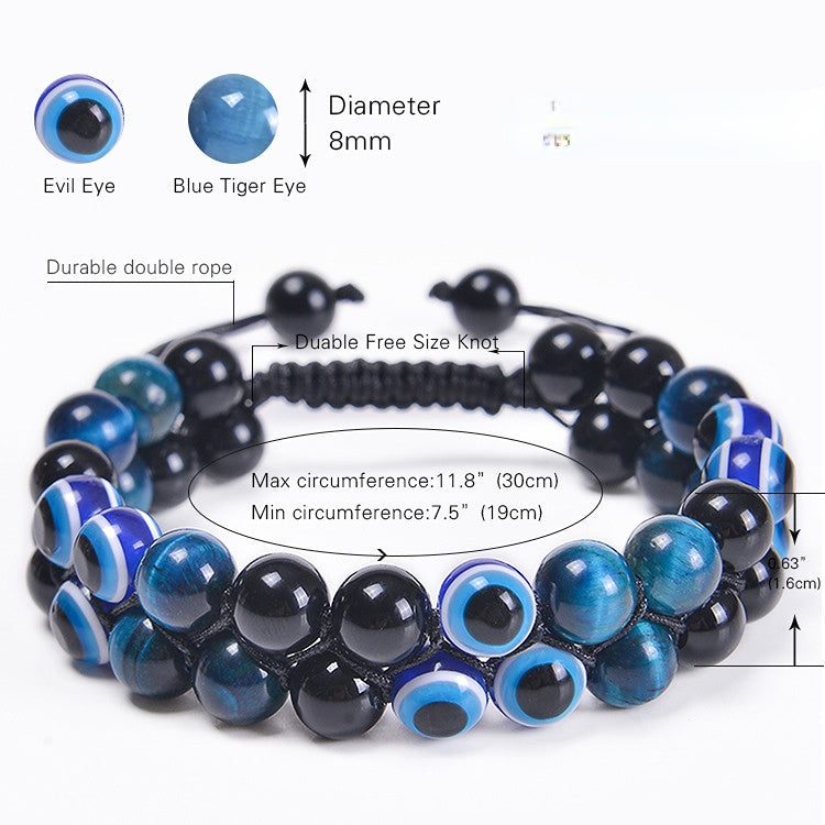 Wholesale Evil Eye Tiger Eye Beaded Bracelets